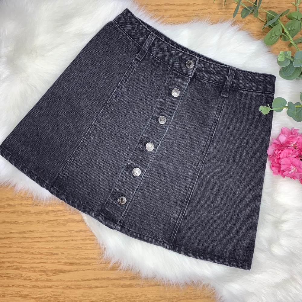 Button Front Denim Skirt, Women's Size: 24 - Picture 2 of 5
